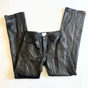 Vintage‎ Calvin Klein Leather Pants Black Size 3 Real Leather Boot Cut